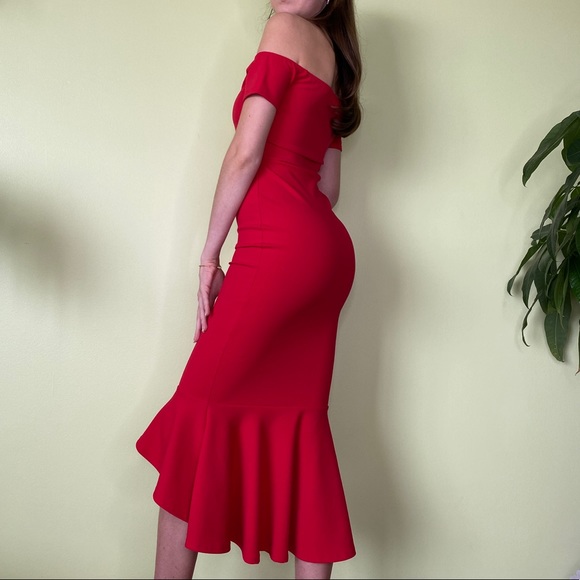 Red Mermaid Dress - Picture 2 of 3